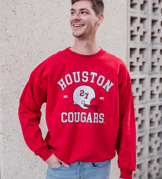 University of Houston - Vintage Football Crewneck Sweatshirt - Red