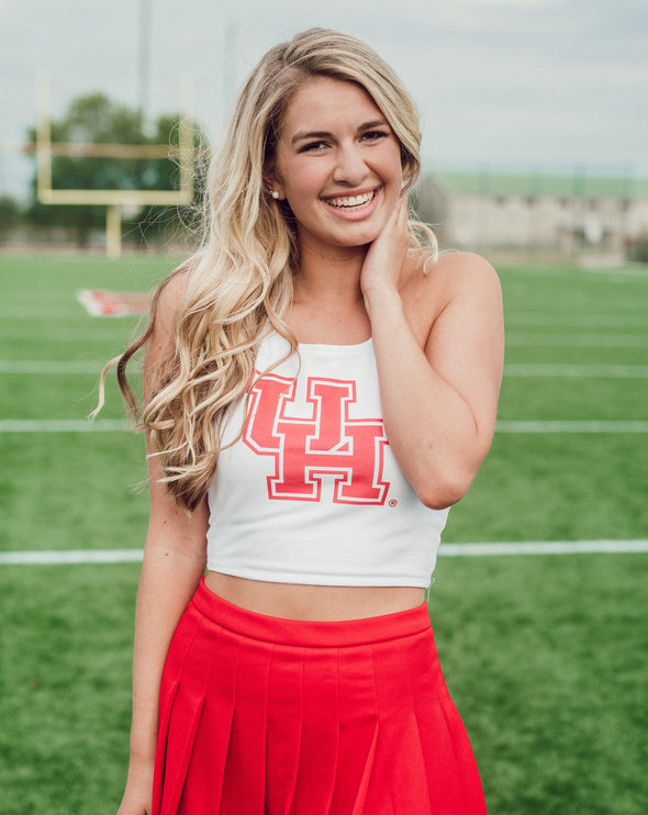 University of Houston - Cropped Halter Top - White