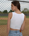 Baylor University - Ribbed Cropped Tank Top - White