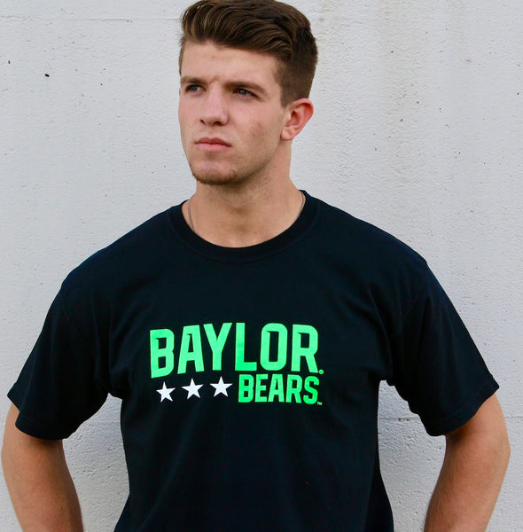Baylor University - Neon Triple Star T-Shirt - Black