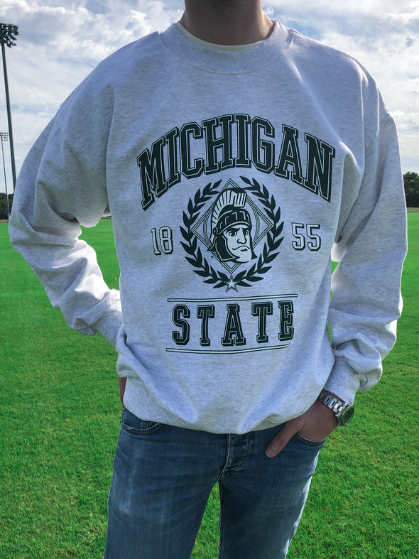 Michigan State University - Vintage Crewneck Sweatshirt - Ash Grey