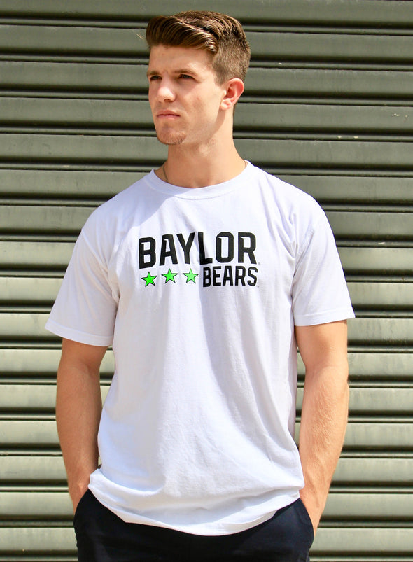 Baylor University - Neon Triple Star T-Shirt - White