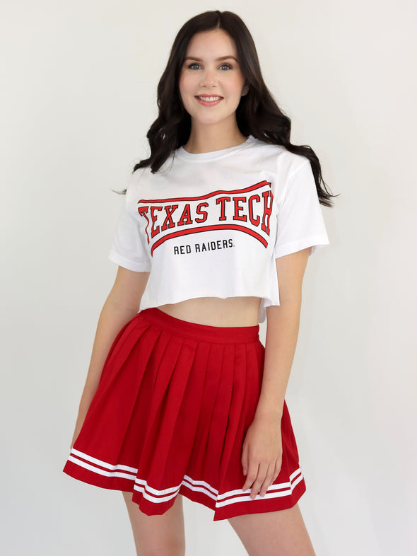 Texas Tech - Retro Bend Cropped T-Shirt - White