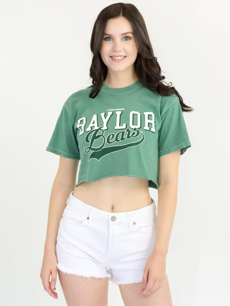 Baylor University - Retro Cropped T-Shirt - Light Green