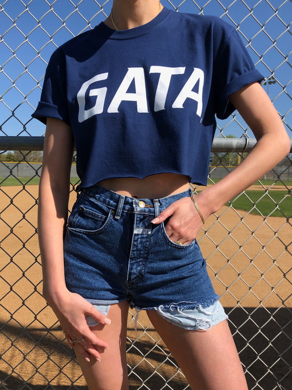 Georgia Southern University - "GATA" Cropped Tee - Navy