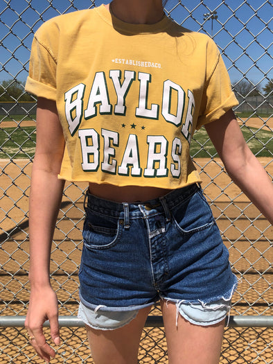 Baylor University - The Welcome Week Cropped Tee - Yellow