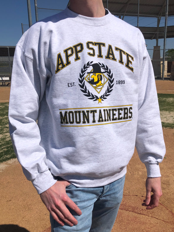 Appalachian State University - Vintage Crewneck Sweatshirt - Ash Grey