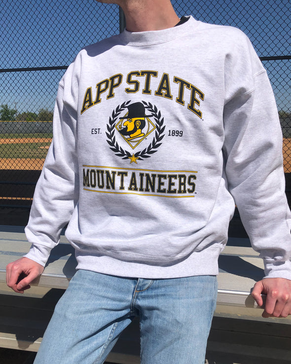 Appalachian State University - Vintage Crewneck Sweatshirt - Ash Grey