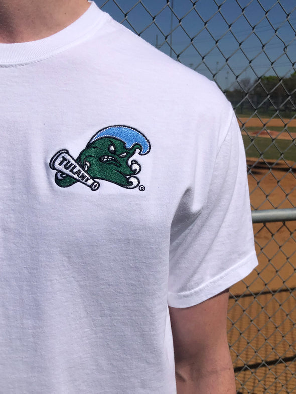 Tulane University - The University Embroidered Tee - White