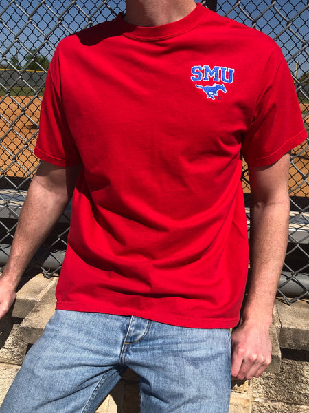 SMU - The University Embroidered Tee - SMU - Red