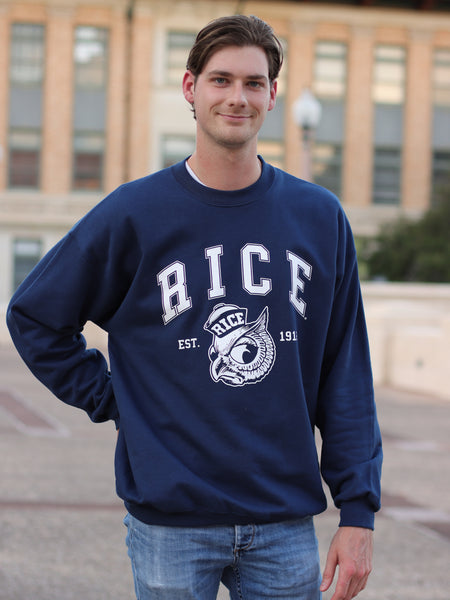 Rice University - Sailor Owl Crewneck Sweatshirt - Navy