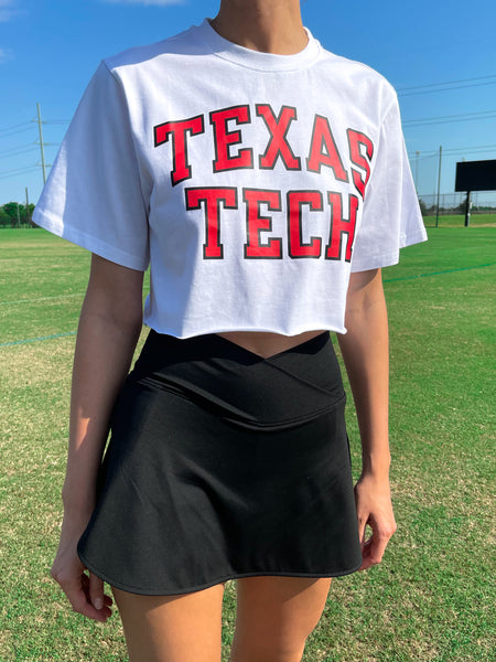 Texas Tech - Classic Logo Cropped Tee - White
