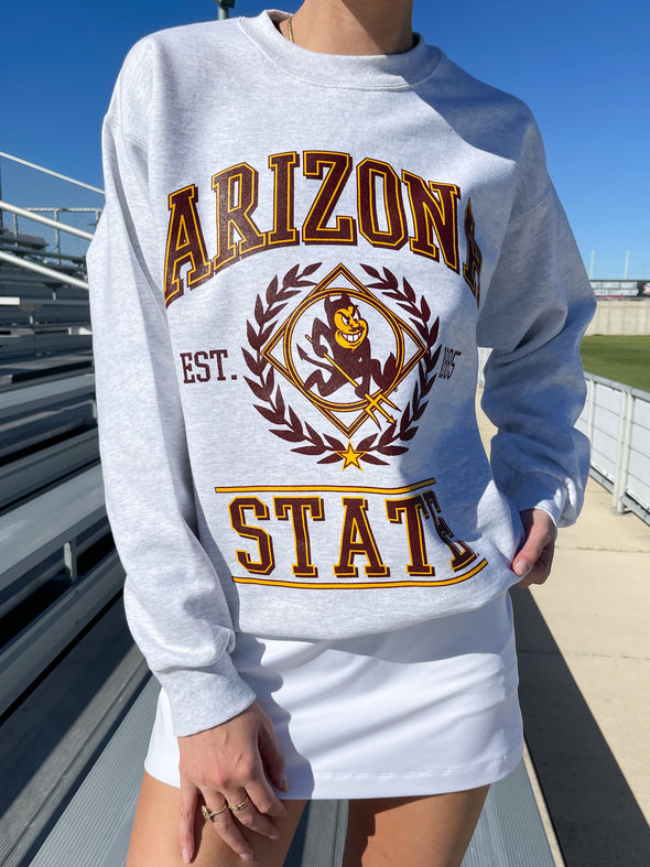 Arizona State University - Vintage Crewneck Sweatshirt - Ash Grey