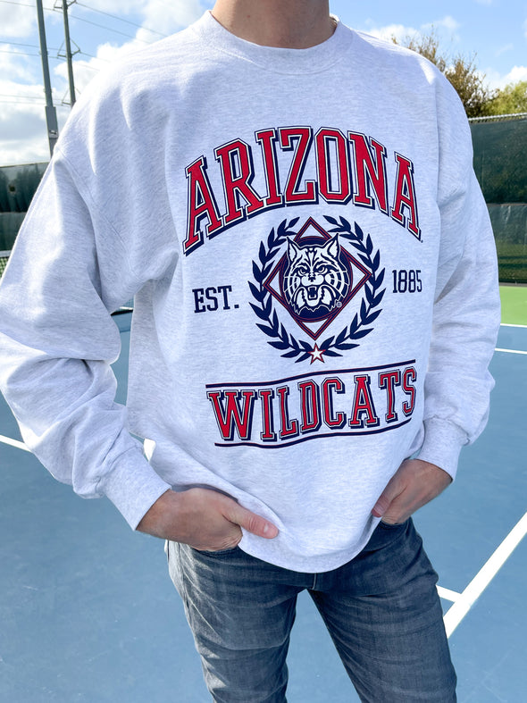 University of Arizona - Vintage Crewneck Sweatshirt - Ash Grey