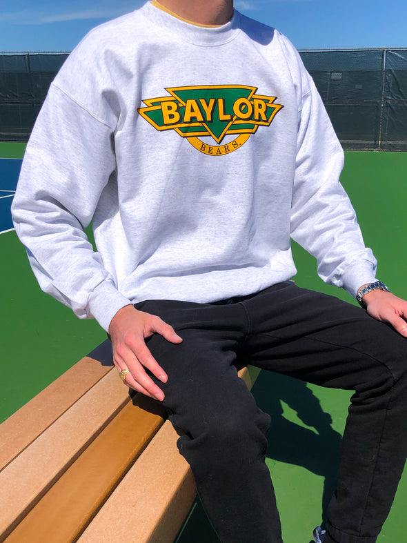Baylor University - 90's Vintage Crewneck Sweatshirt - Ash Grey