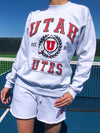 University of Utah - Vintage Sweatshirt - Ash Grey