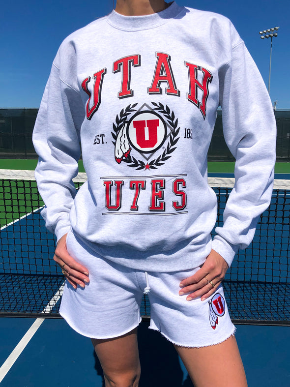 University of Utah - Vintage Sweatshirt - Ash Grey