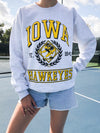 University of Iowa - Vintage Crewneck Sweatshirt - Ash Grey