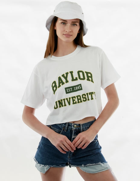 Baylor University - Comfort Colors Short Sleeve Cropped T-Shirt - White