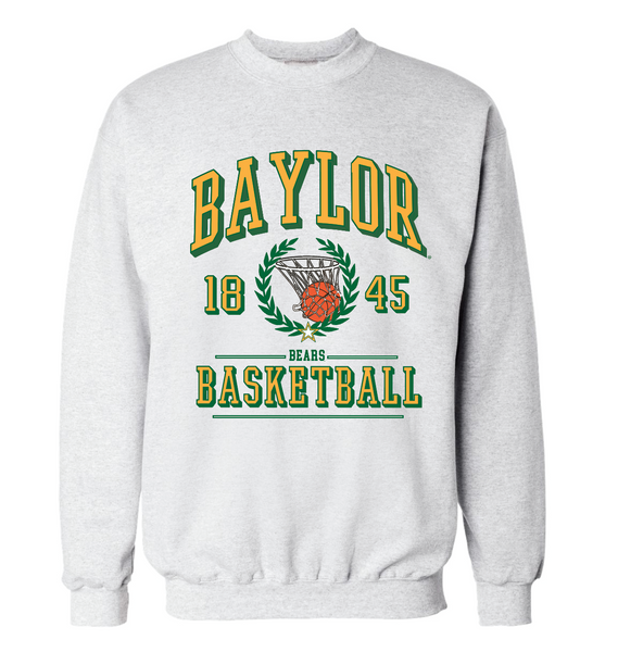 Baylor University - Limited Edition Vintage Championship Basketball Sweatshirt - Ash Grey