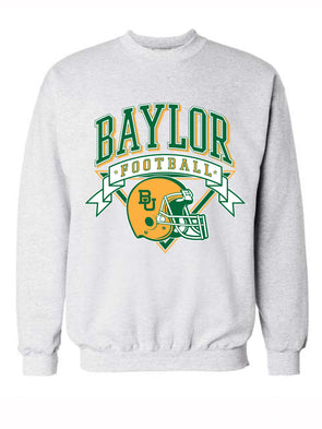 Baylor University - Limited Edition Vintage Championship Football Sweatshirt - Ash Grey