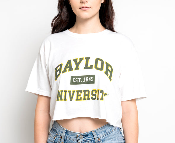 Baylor University - Comfort Colors Short Sleeve Cropped T-Shirt - White