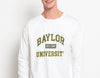Baylor University - Comfort Colors Long Sleeve T-Shirt - White with Green