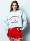 SMU - Vintage Football Crewneck Cropped Sweatshirt - Ash Grey