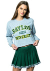 Baylor University - Long Sleeve Cropped T-Shirt - Grey