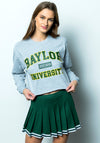 Baylor University - Long Sleeve Cropped T-Shirt - Grey