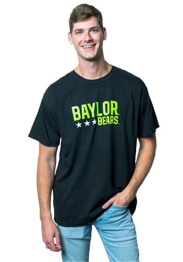 Baylor University - Neon Triple Star T-Shirt - Black