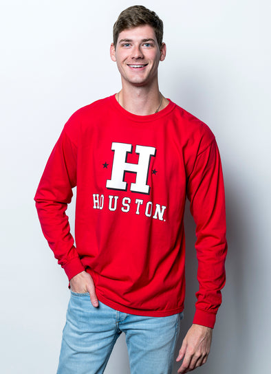 University of Houston - Vintage H Long Sleeve T-Shirt - Red