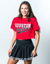 University of Houston - Retro Cropped T-Shirt - Red