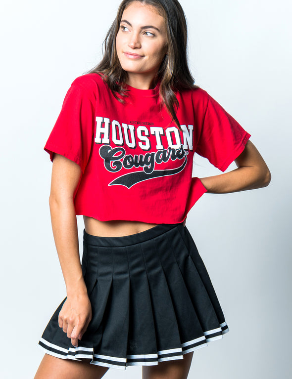 University of Houston - Retro Cropped T-Shirt - Red