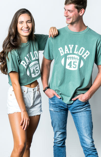 Baylor University - First Down Cropped T-Shirt - Light Green