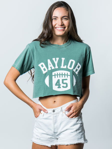 Baylor University - First Down Cropped T-Shirt - Light Green