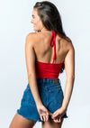 Southern Methodist University Mustangs SMU Cropped Halter Top - Red