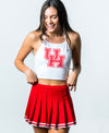 University of Houston - Cropped Halter Top - White