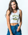 Baylor University - Star Ribbed Cropped Tank Top - White