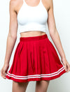 Gameday Pleated Skirt - Red