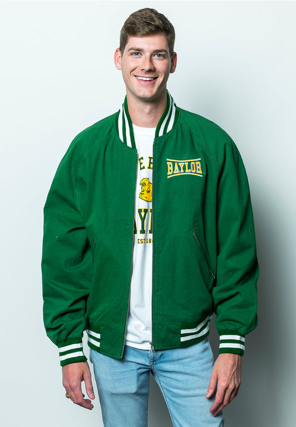 Baylor University - Retro Bend Vintage Replica Cotton Twill Coach's Jacket - Green